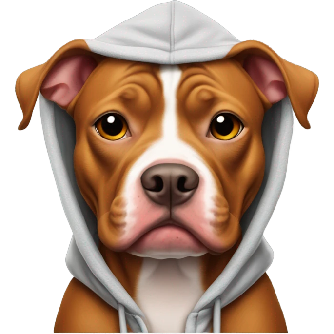 Two red nose pit bulls wearing hoodies emoji