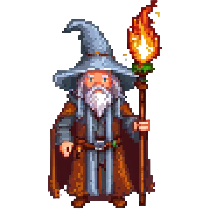 Gandalf wizard surrounded by fire emoji