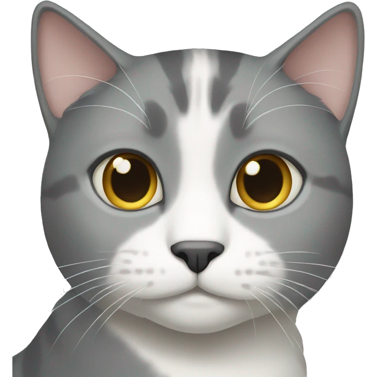 Grey and white cat emoji