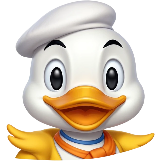 Donald Duck in classic emoji style, new pose emoji