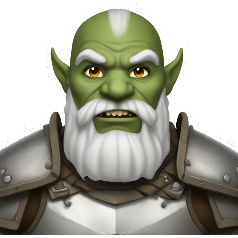 orc with heavy white armor fantasy emoji