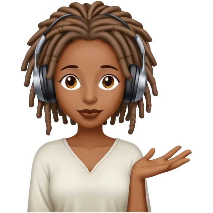 Black woman with locs music emoji