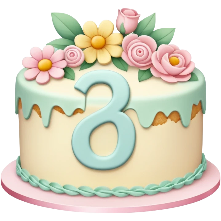 make a floral pastel cake that is aesthetic with the number 20 on it emoji
