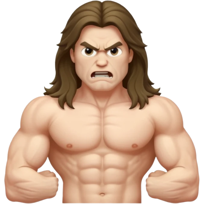 angry long hairedman with torso emoji