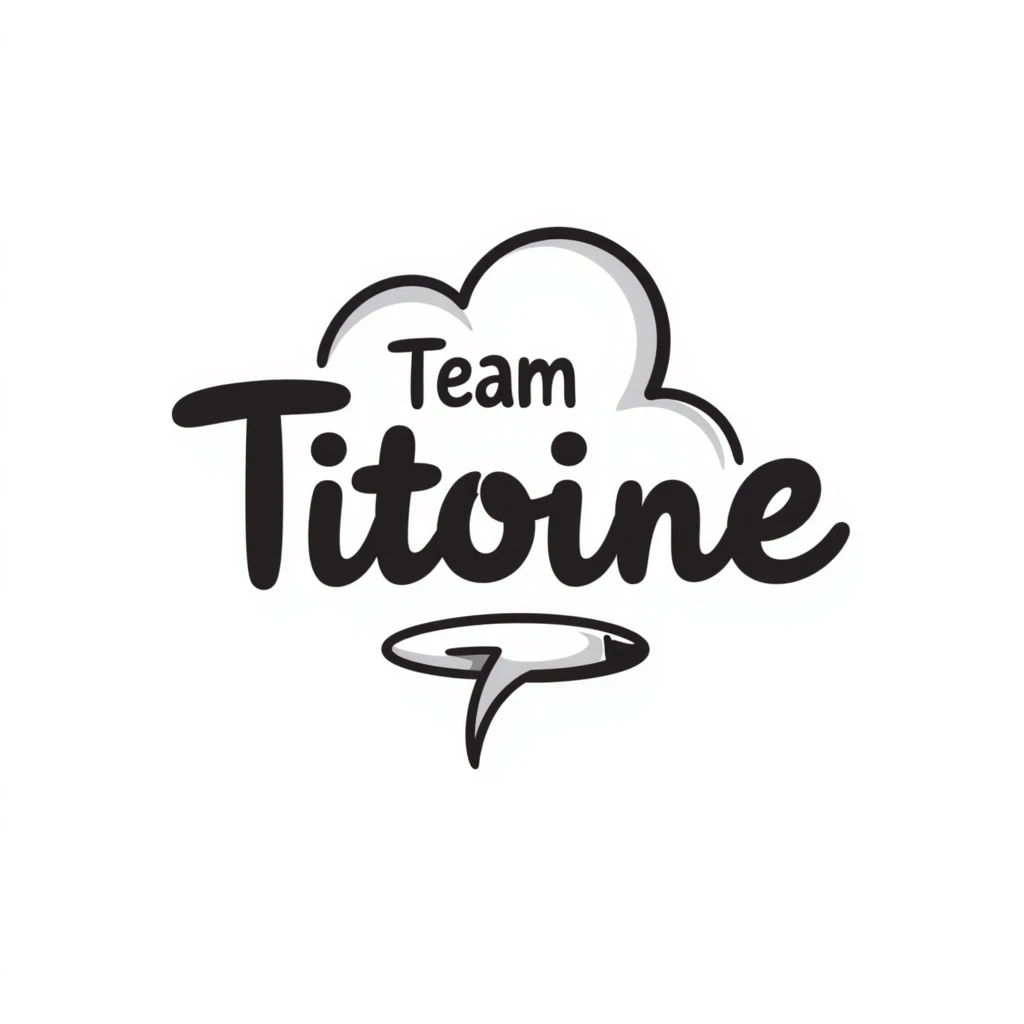 playful and casual TeamTitoine logo in hand drawn doodle style emoji