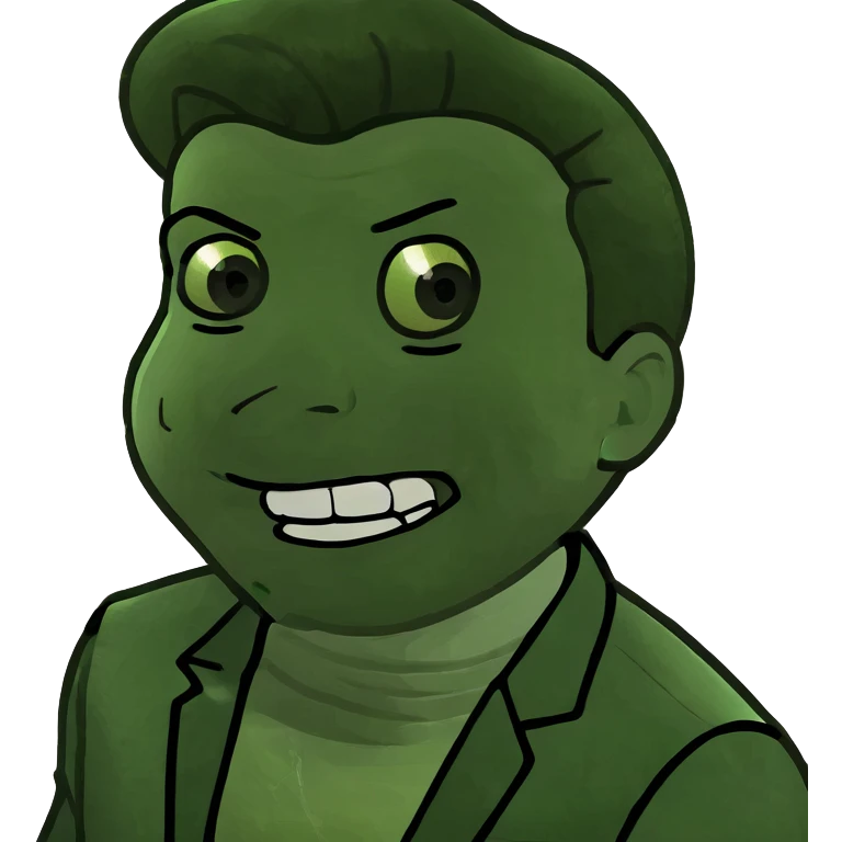 Rick Astley with straight face but with front teeth out and the picture is from the era of 1970-1995 or 2000 emoji