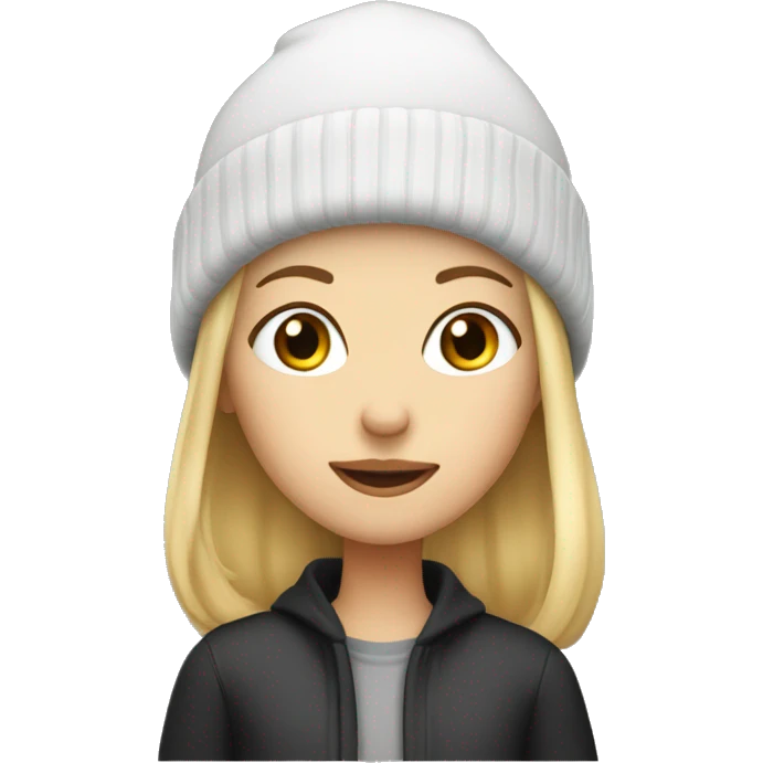 Blonde girl in beanie hat  emoji