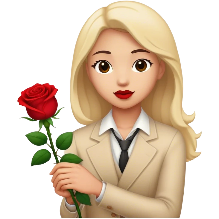Persona entregando una rosa roja emoji