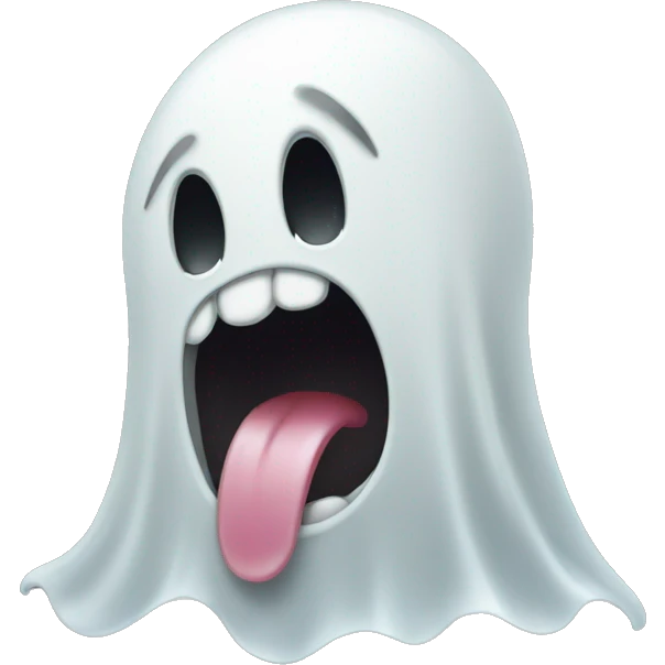 ghost sticking tongue out simple emoji