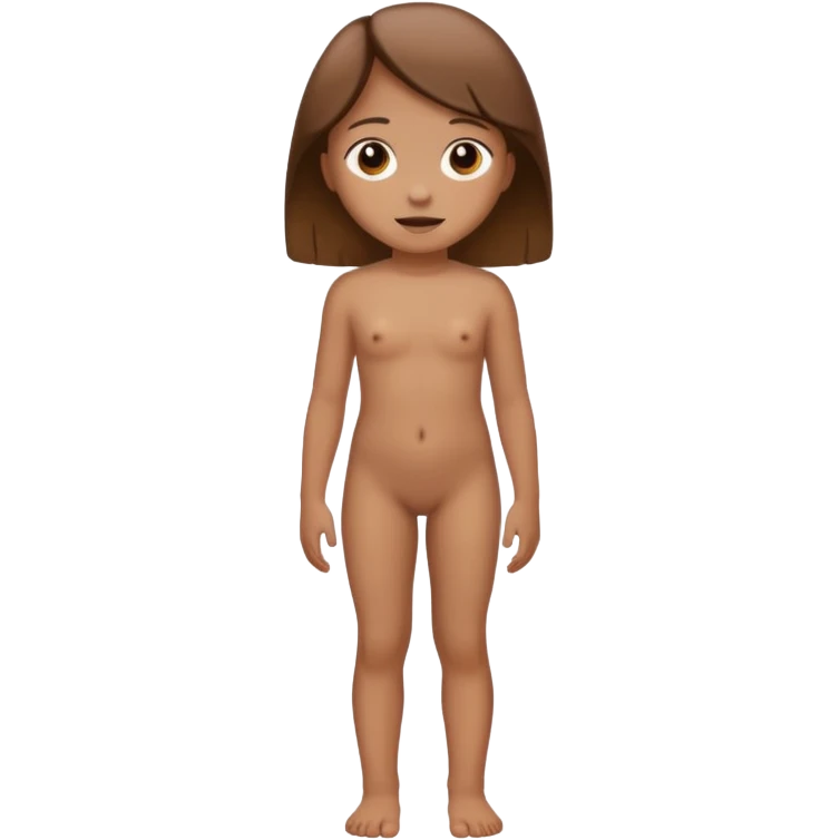 Child girl brown naked standing emoji