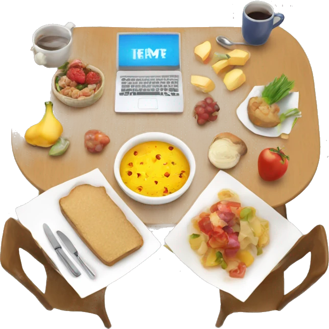 Homeoffice table with food emoji