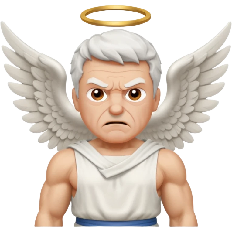Angry older white male Italian animated angel emoji