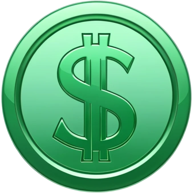 Money symbol with green outline emoji