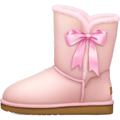 light pink uggs with pink ribbon emoji