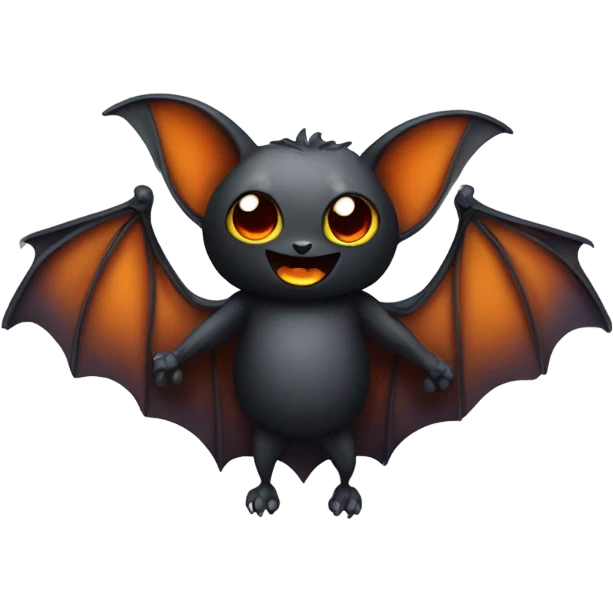 Bat carrying a pumpkin with feet emoji