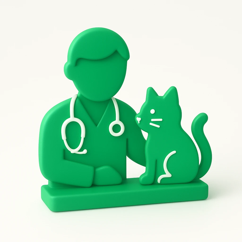 veterinarian examining a cat emoji