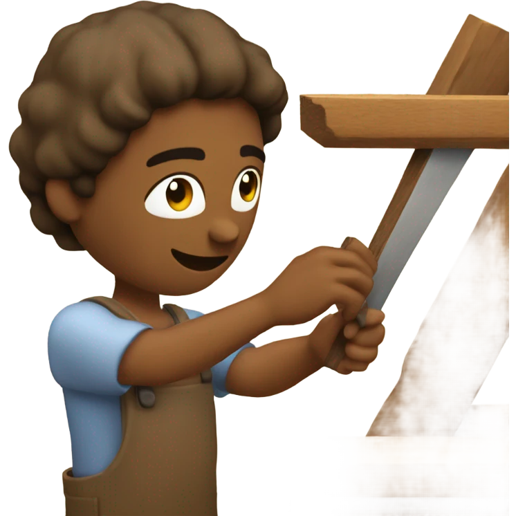 Same person doing woodwork with Jesus  emoji