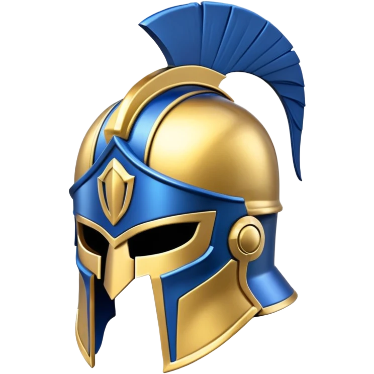 Blue and gold spartan helmet emoji