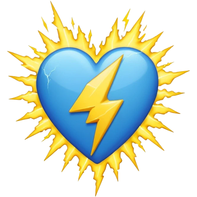 yellow heart with a lightning bolt emoji