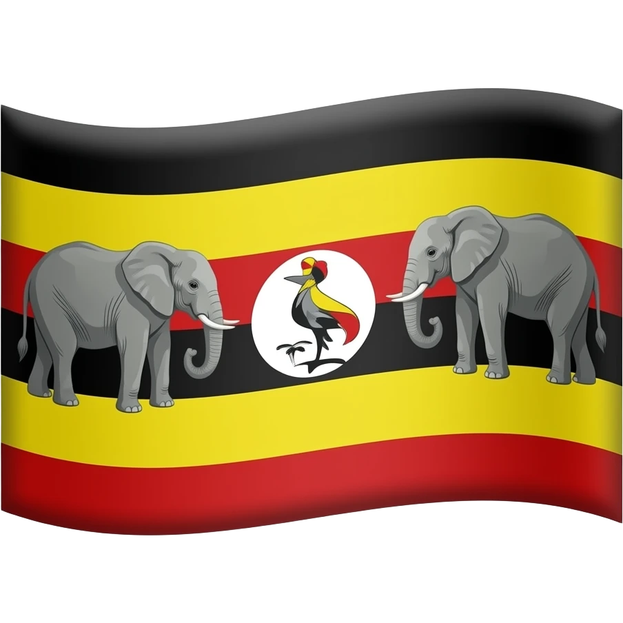 Describe the emoji is flag in the three colours one upper red middle yellow lower red in the middle yellow you create that one circle that circle had 28 stars and two elephants are one in left and another in right flee flower in centre emoji