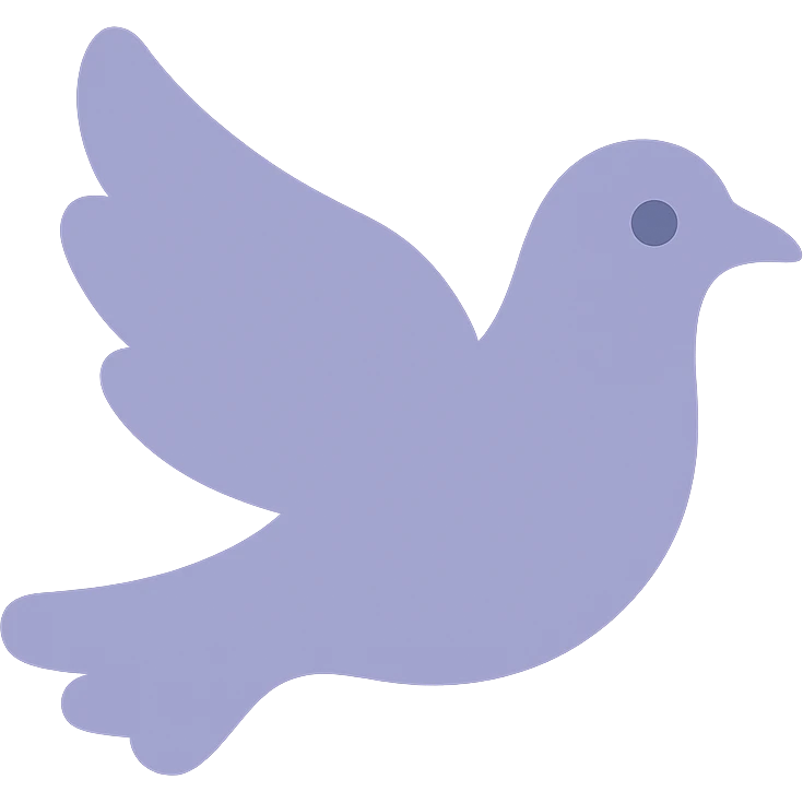 A dull purple Dove  emoji