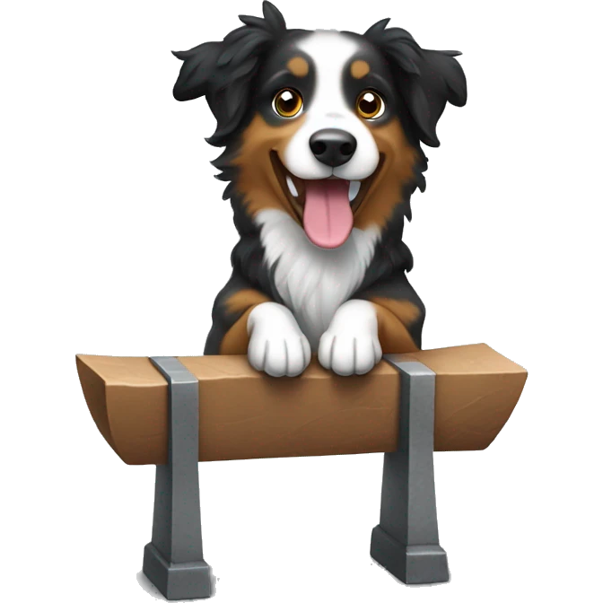 Anvil with Jumping Australian shepherd  emoji