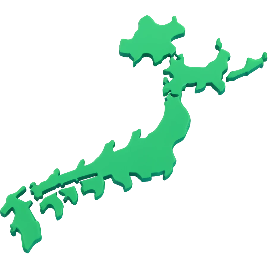 map of Japan with flag colors emoji