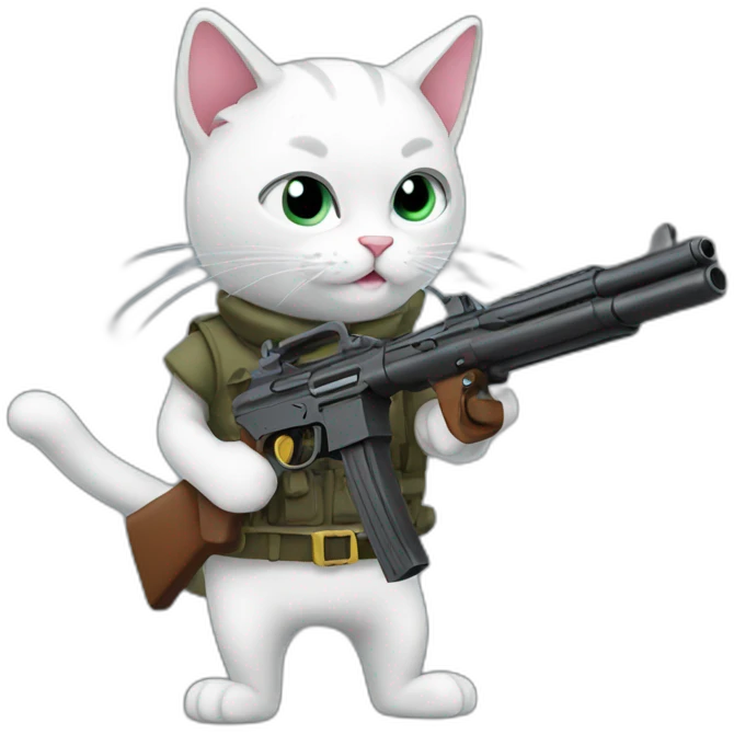 cat with a gun emoji