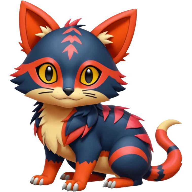  exotic colorful tropical cyber-Sleuth-Litten-Linoone-Noibat-Fakémon-Pokémon-Vernid-creature emoji