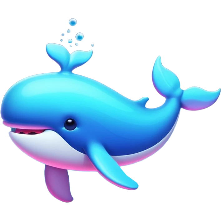 neon whale in the sea emoji