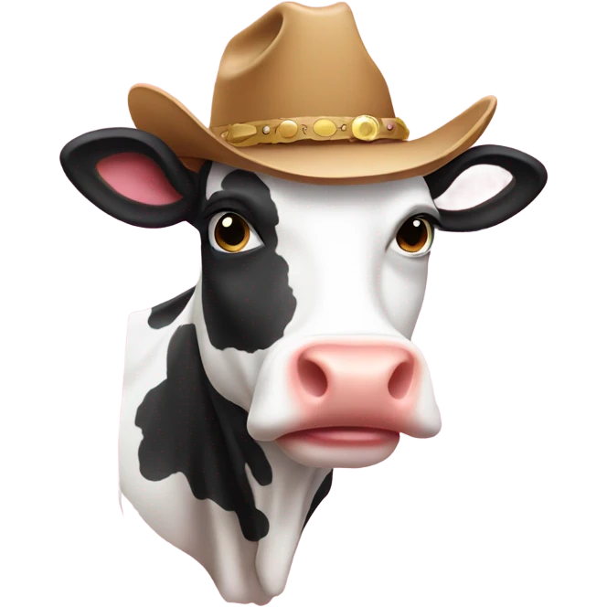 Cow with pink cowboy hat emoji