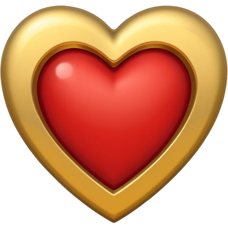 heart with a metallic gold center emoji