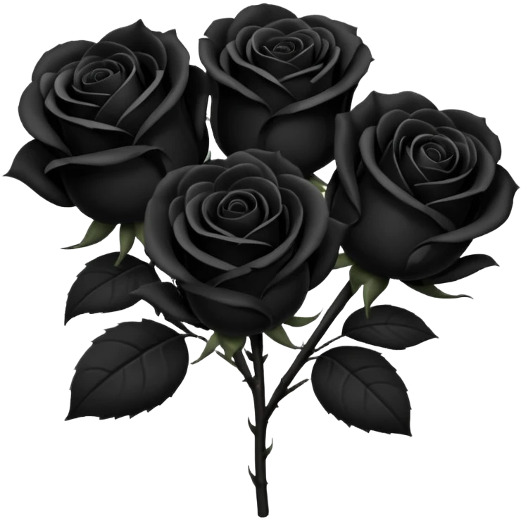 black bouquet emoji