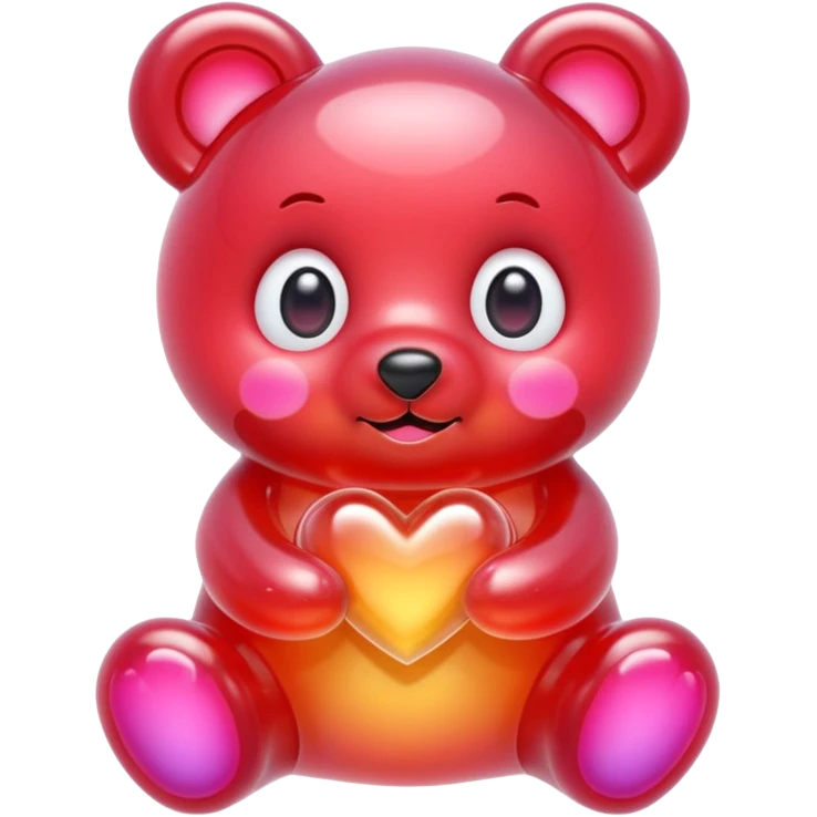 jelly bear with large heart-shaped eyes kawaii emoji