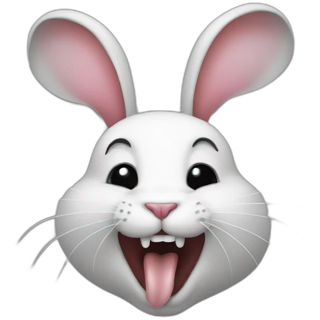 Rabbit combined with the tongue sticking out emoji