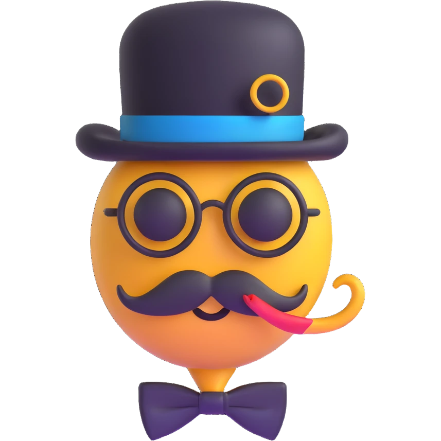 quantum physics particle with a mustache and monocle emoji