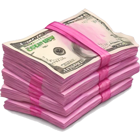 big pink stack of money emoji