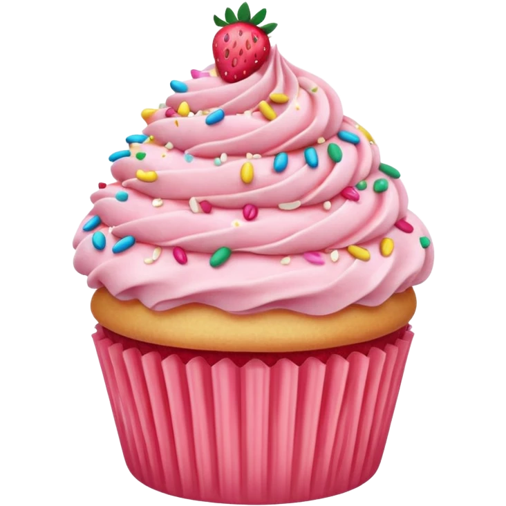 Strawberry funfetti cupcake emoji