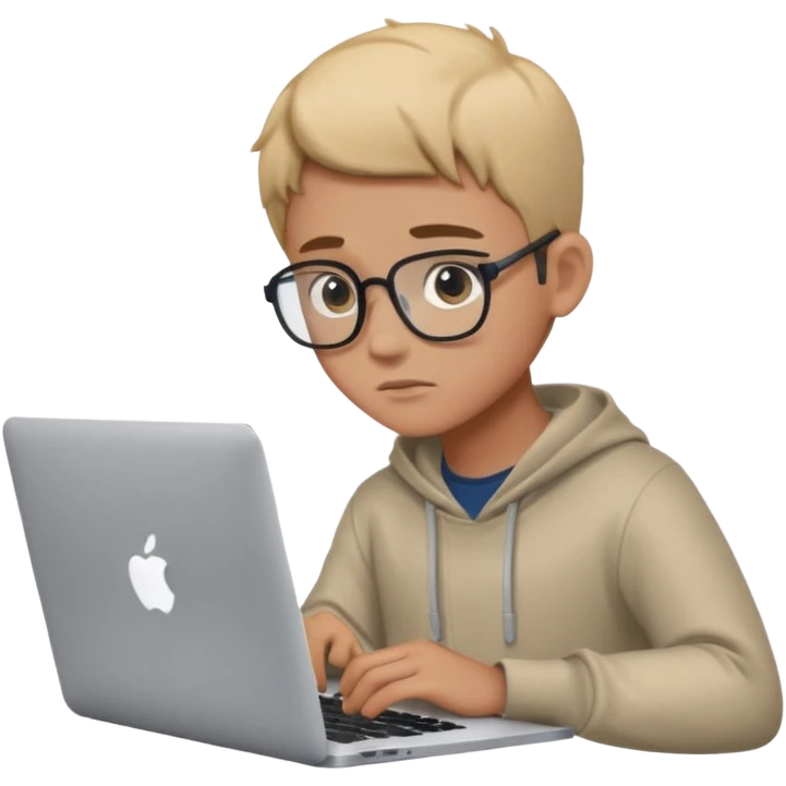 boy working in Macbook, he graphic designer emoji