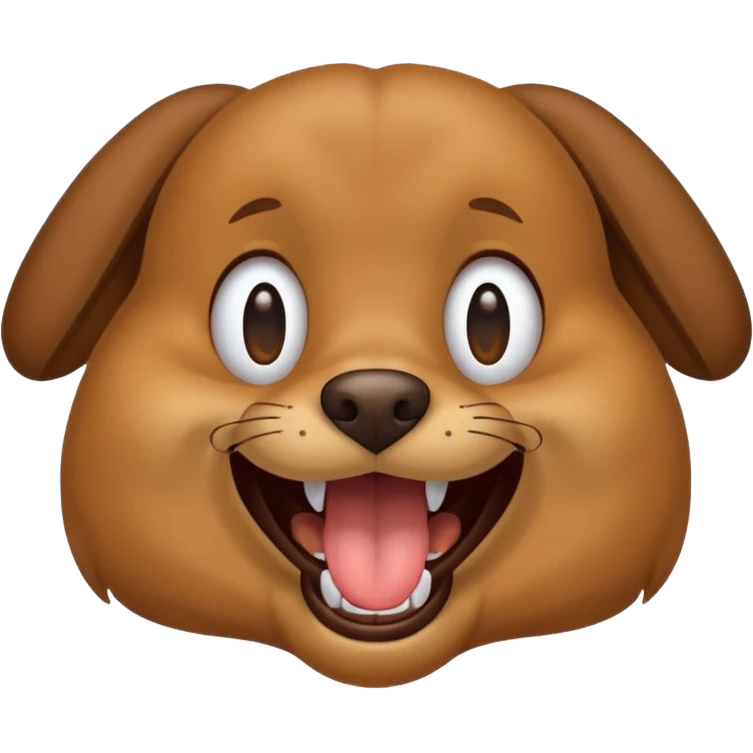 Dog with big smiling mouth but no teeth emoji