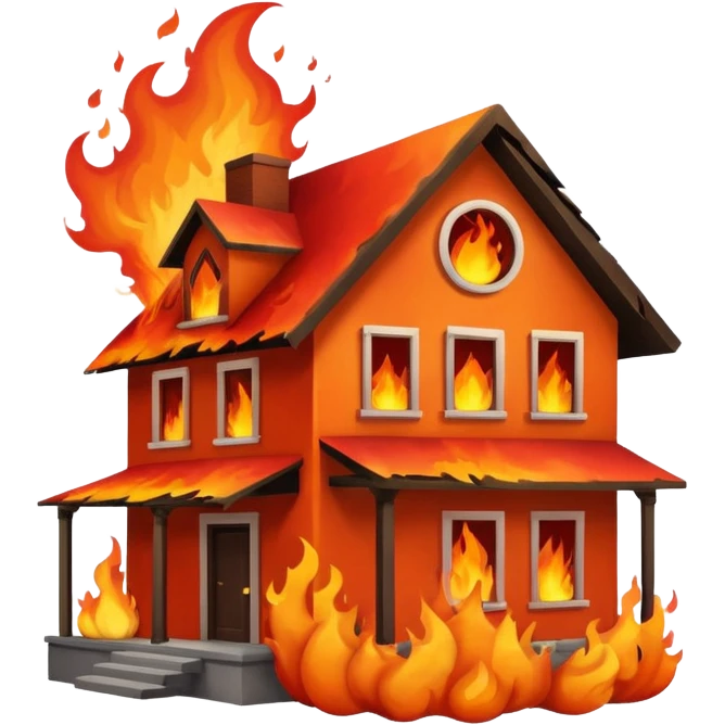 house burning down emoji