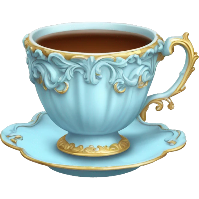 Light blue Rococo tea cup emoji