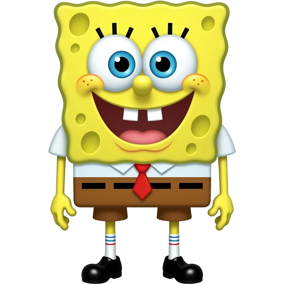 create a SpongeBob SquarePants emoji with the whole body even in SpongeBob animated style emoji