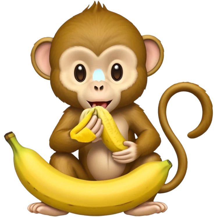Monkey eating banana emoji