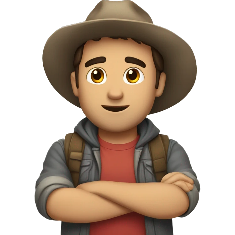 Chico haciendo el gesto que no con los brazos cruzados  emoji