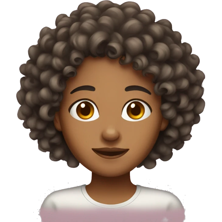 Curly hair mixed breed women emoji