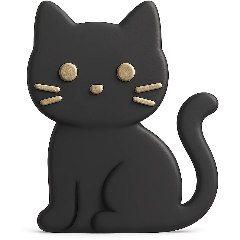 minimalist cat icon with soft matte finish and antique gold details emoji