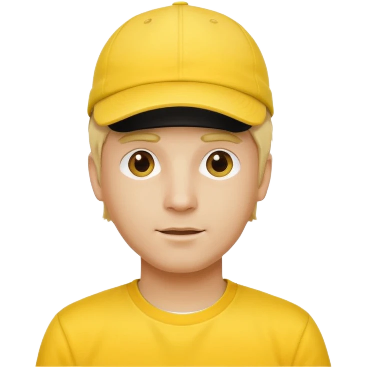 yellow tennis hat and yellow tshirt blonde man emoji