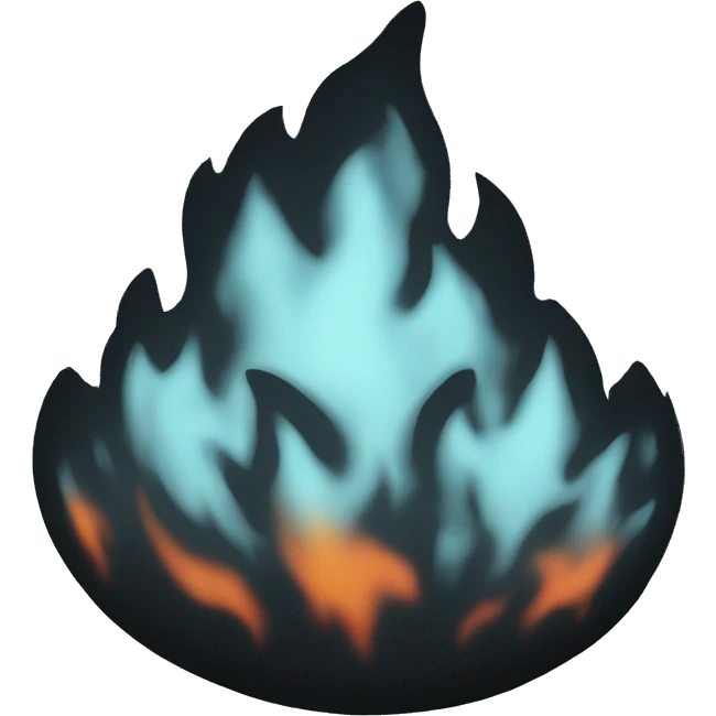 Black hard fire emoji