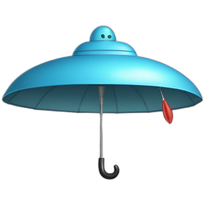 Ufo with umbrella emoji